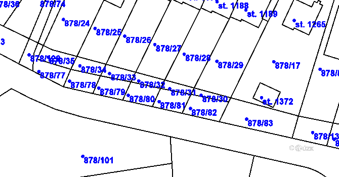 Parcela st. 878/31 v KÚ Votice, Katastrální mapa