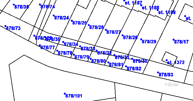 Parcela st. 878/32 v KÚ Votice, Katastrální mapa
