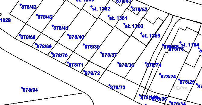 Parcela st. 878/37 v KÚ Votice, Katastrální mapa