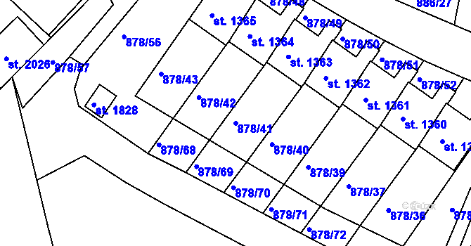 Parcela st. 878/41 v KÚ Votice, Katastrální mapa
