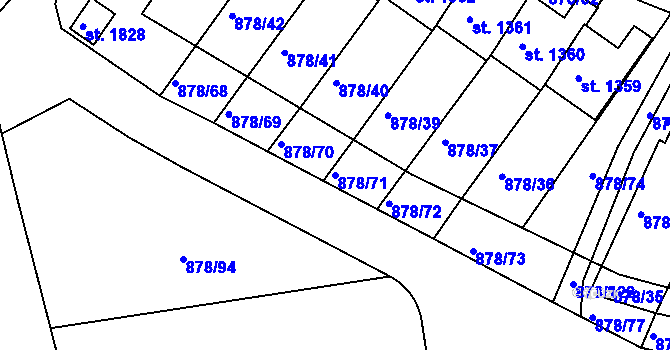 Parcela st. 878/71 v KÚ Votice, Katastrální mapa