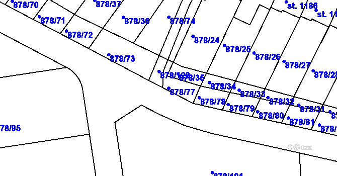 Parcela st. 878/77 v KÚ Votice, Katastrální mapa