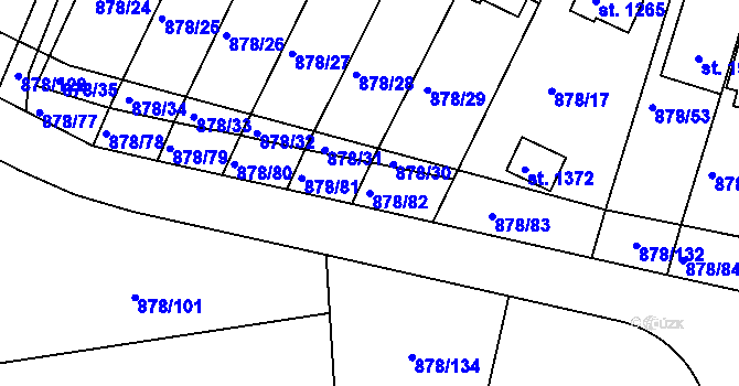 Parcela st. 878/82 v KÚ Votice, Katastrální mapa