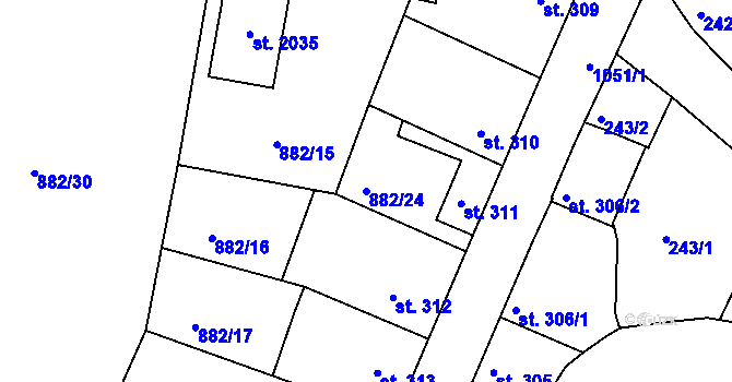 Parcela st. 882/24 v KÚ Votice, Katastrální mapa