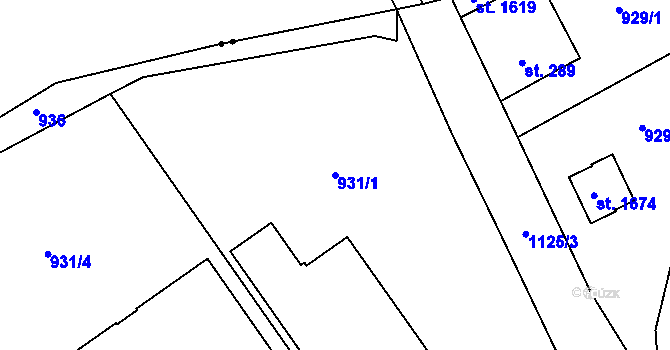 Parcela st. 931/1 v KÚ Votice, Katastrální mapa