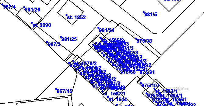 Parcela st. 975/64 v KÚ Votice, Katastrální mapa