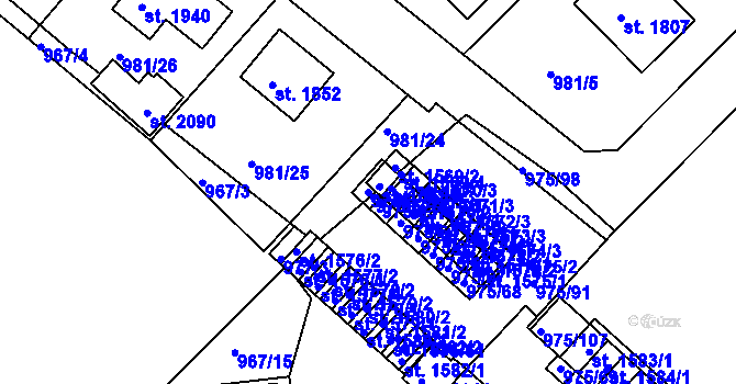 Parcela st. 977/5 v KÚ Votice, Katastrální mapa