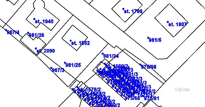 Parcela st. 981/24 v KÚ Votice, Katastrální mapa