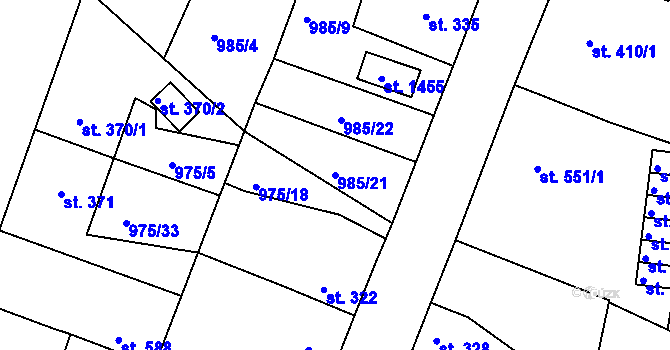 Parcela st. 985/21 v KÚ Votice, Katastrální mapa