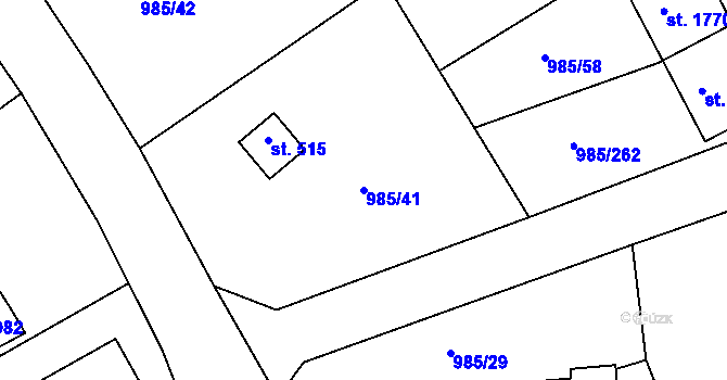 Parcela st. 985/41 v KÚ Votice, Katastrální mapa
