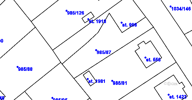 Parcela st. 985/87 v KÚ Votice, Katastrální mapa