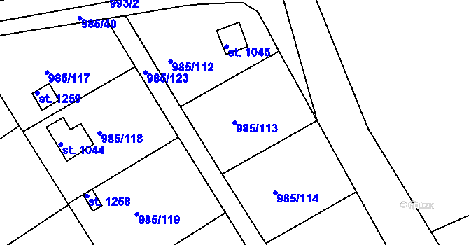 Parcela st. 985/113 v KÚ Votice, Katastrální mapa