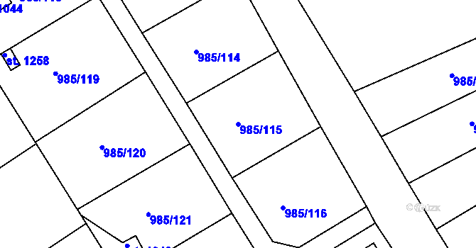 Parcela st. 985/115 v KÚ Votice, Katastrální mapa