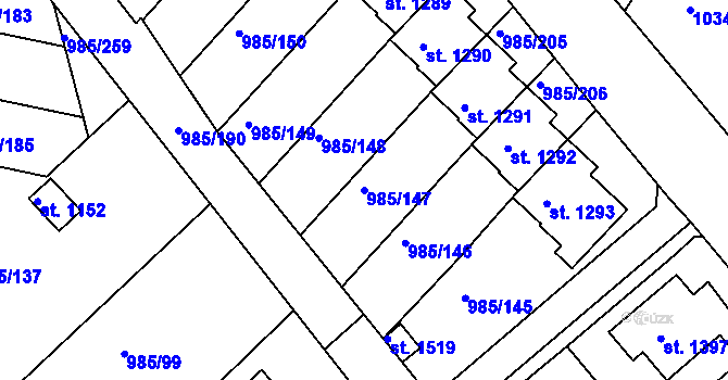 Parcela st. 985/147 v KÚ Votice, Katastrální mapa