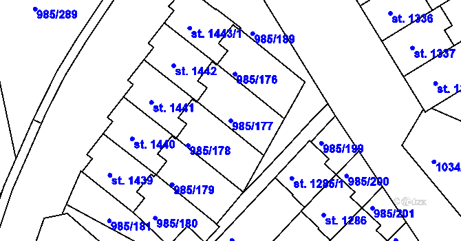 Parcela st. 985/177 v KÚ Votice, Katastrální mapa