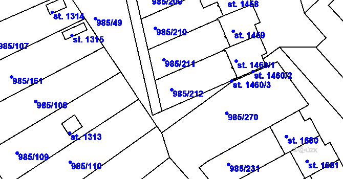 Parcela st. 985/212 v KÚ Votice, Katastrální mapa