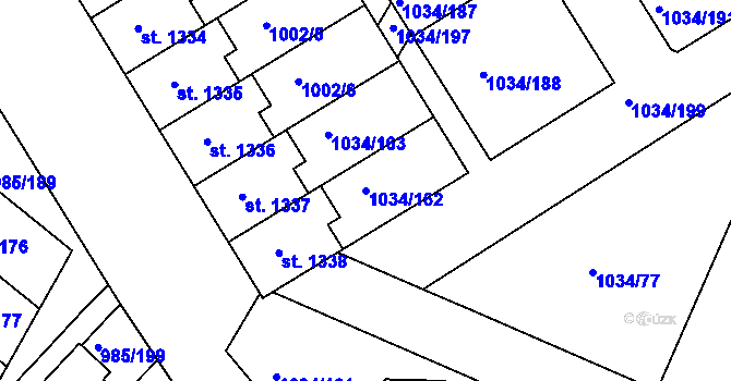 Parcela st. 1034/162 v KÚ Votice, Katastrální mapa
