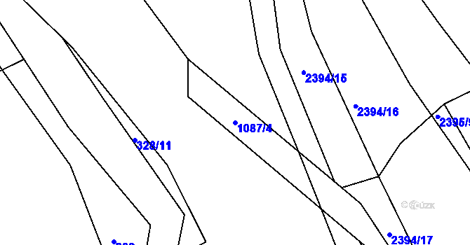 Parcela st. 1087/4 v KÚ Votice, Katastrální mapa