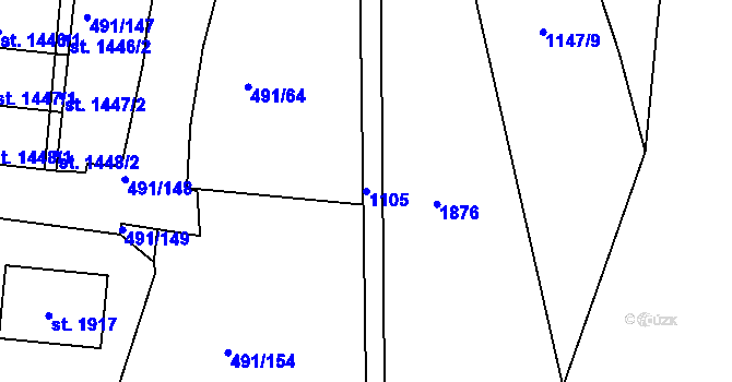 Parcela st. 1105 v KÚ Votice, Katastrální mapa