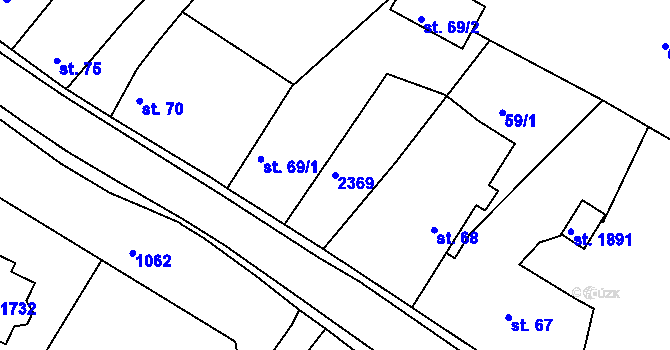 Parcela st. 2369 v KÚ Votice, Katastrální mapa