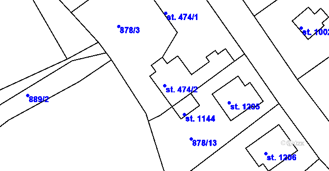 Parcela st. 474/2 v KÚ Votice, Katastrální mapa