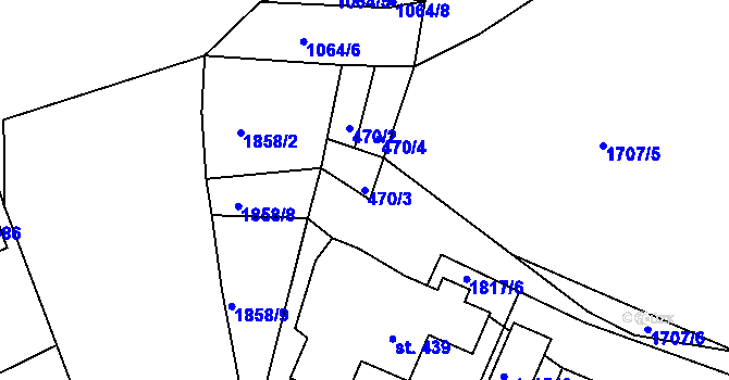 Parcela st. 470/3 v KÚ Votice, Katastrální mapa