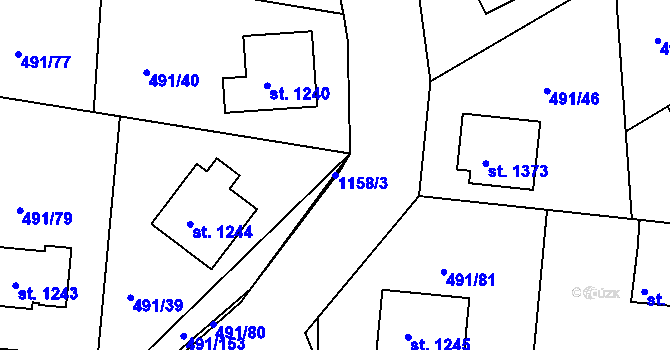 Parcela st. 1158/3 v KÚ Votice, Katastrální mapa