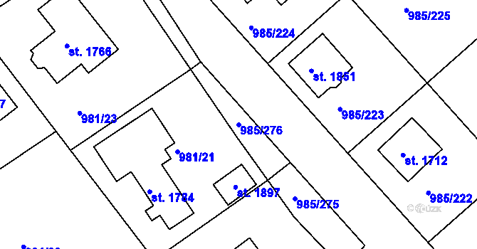 Parcela st. 985/276 v KÚ Votice, Katastrální mapa