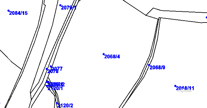 Parcela st. 2068/4 v KÚ Votice, Katastrální mapa