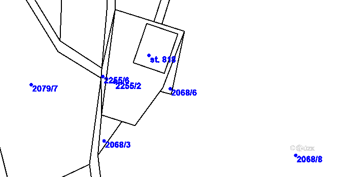 Parcela st. 2068/6 v KÚ Votice, Katastrální mapa