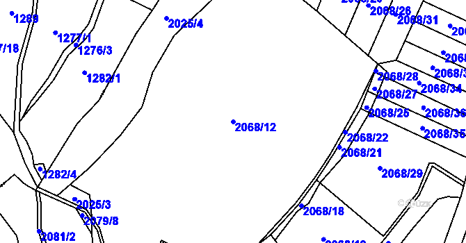 Parcela st. 2068/12 v KÚ Votice, Katastrální mapa