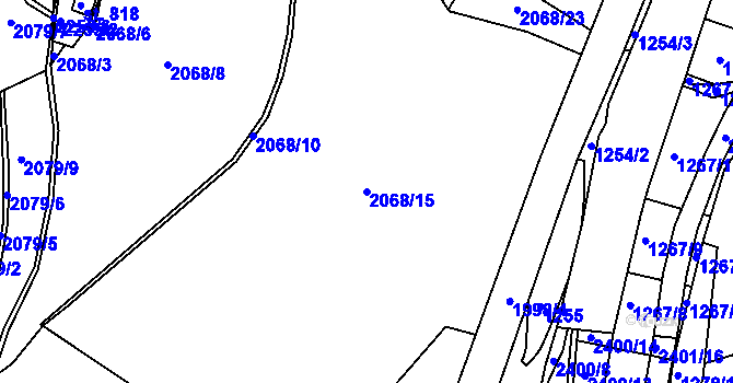 Parcela st. 2068/15 v KÚ Votice, Katastrální mapa