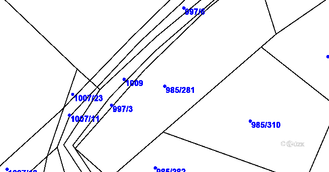Parcela st. 985/281 v KÚ Votice, Katastrální mapa