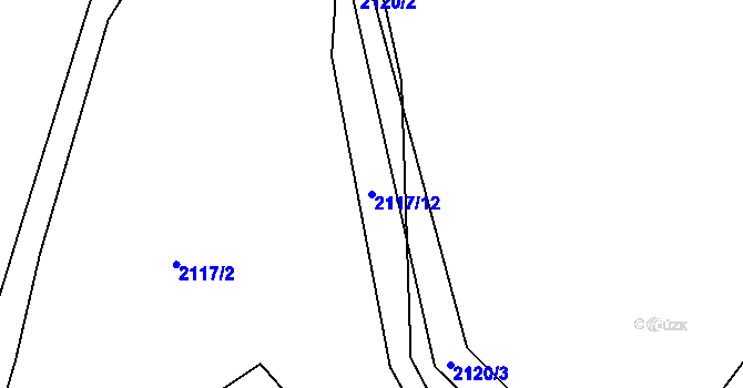 Parcela st. 2117/12 v KÚ Votice, Katastrální mapa