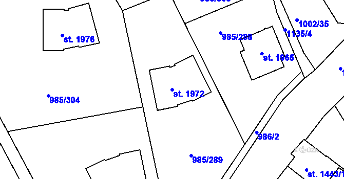 Parcela st. 1972 v KÚ Votice, Katastrální mapa