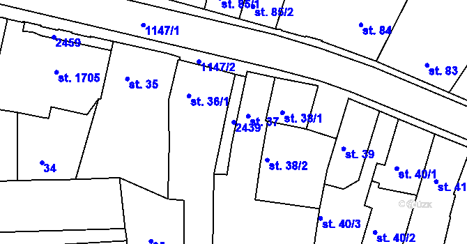 Parcela st. 2439 v KÚ Votice, Katastrální mapa