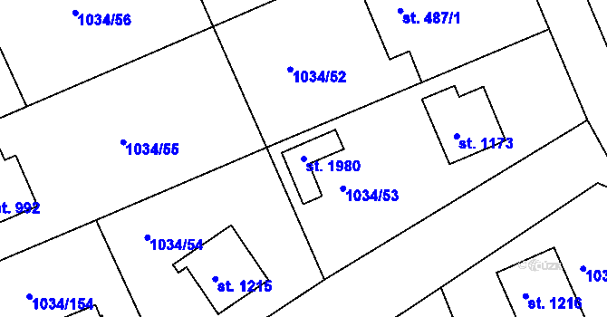 Parcela st. 1980 v KÚ Votice, Katastrální mapa
