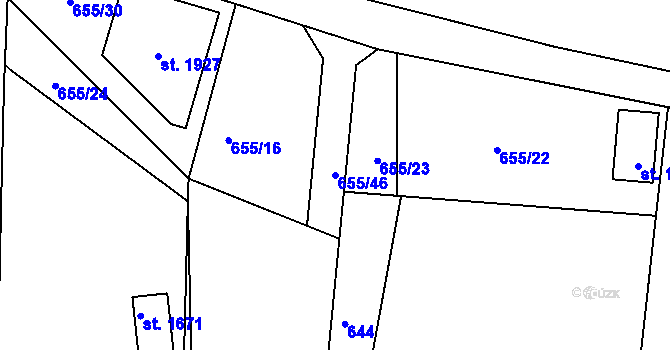 Parcela st. 655/46 v KÚ Votice, Katastrální mapa