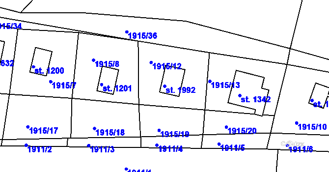 Parcela st. 1992 v KÚ Votice, Katastrální mapa