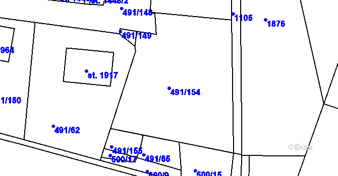 Parcela st. 491/154 v KÚ Votice, Katastrální mapa