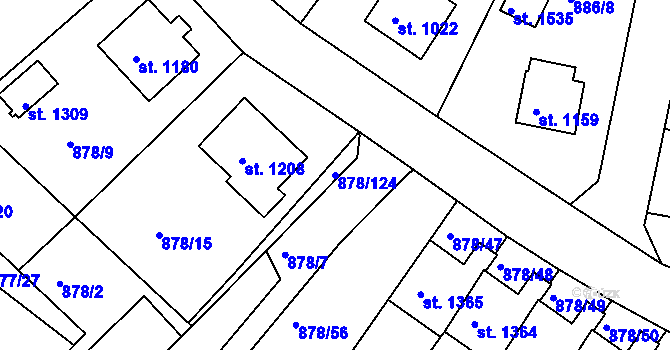 Parcela st. 878/124 v KÚ Votice, Katastrální mapa