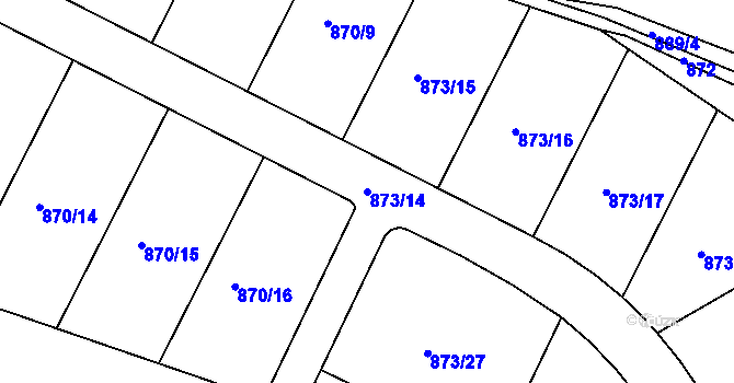 Parcela st. 873/14 v KÚ Votice, Katastrální mapa