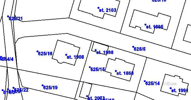 Parcela st. 1998 v KÚ Votice, Katastrální mapa
