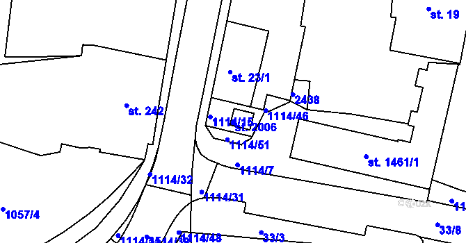 Parcela st. 2006 v KÚ Votice, Katastrální mapa