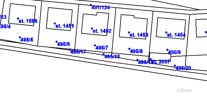 Parcela st. 495/18 v KÚ Votice, Katastrální mapa