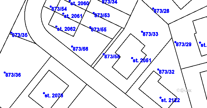 Parcela st. 873/58 v KÚ Votice, Katastrální mapa
