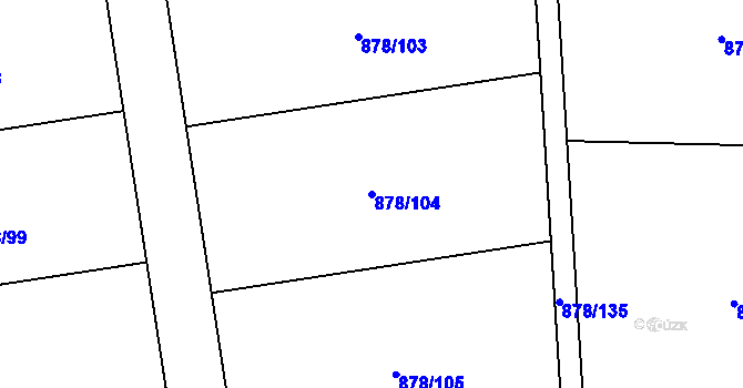 Parcela st. 878/104 v KÚ Votice, Katastrální mapa
