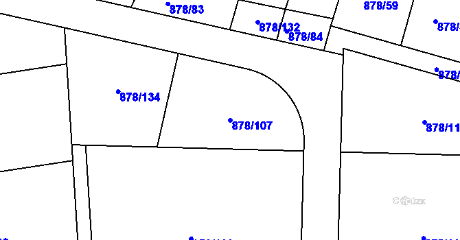 Parcela st. 878/107 v KÚ Votice, Katastrální mapa