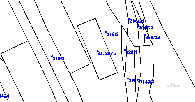 Parcela st. 2075 v KÚ Votice, Katastrální mapa