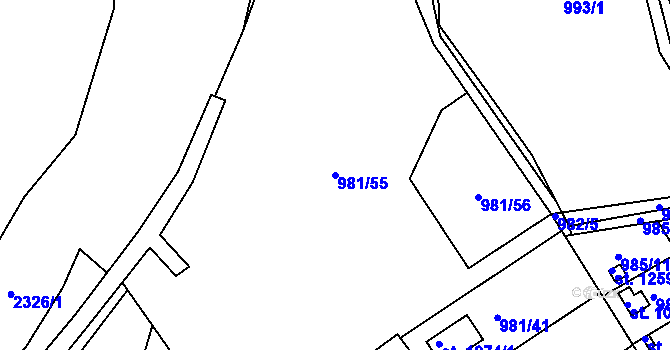 Parcela st. 981/55 v KÚ Votice, Katastrální mapa